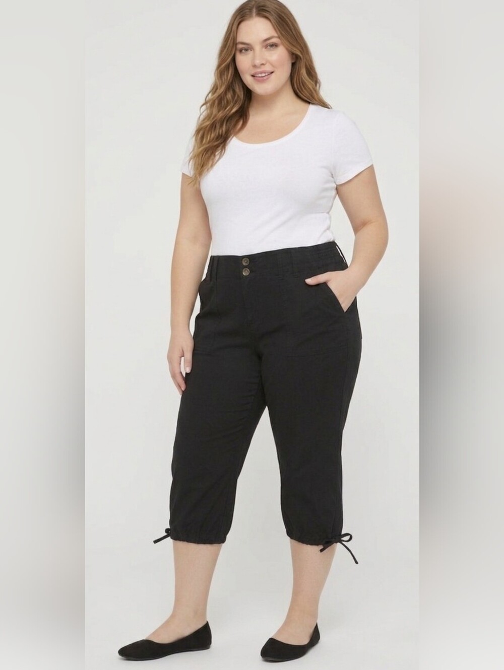 Versatile George black capri Pants, size 20W
